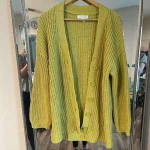 Treasure & Bond Lime Green Cardigan - Size: M